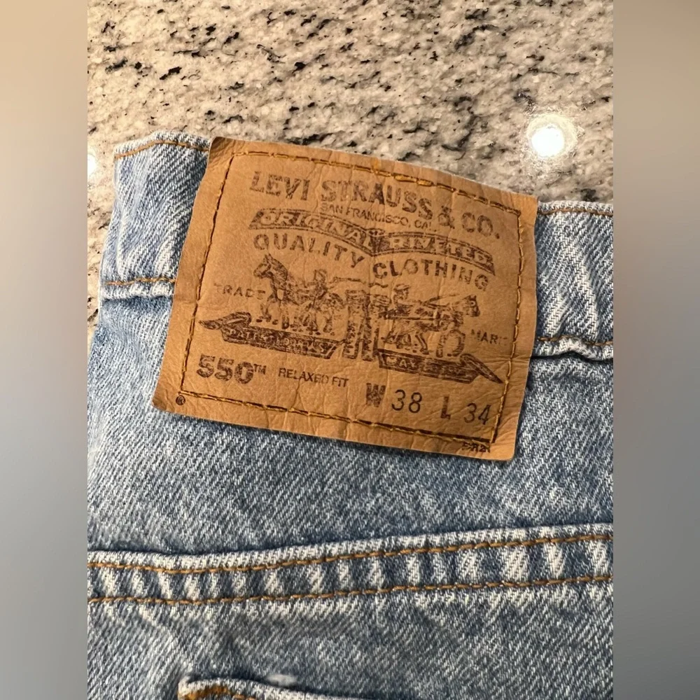 Vintage Orange Tab Levi’s 550 38x34 Medium/Light Wash Jeans - Picture 2 of 7